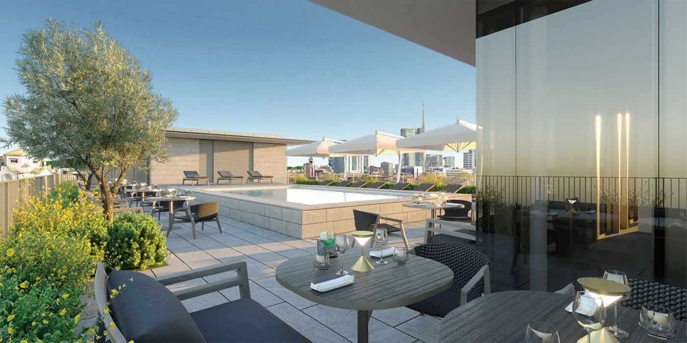โรงแรมวีไอยู มิลาน ภายนอก รูปภาพ The rooftop bar